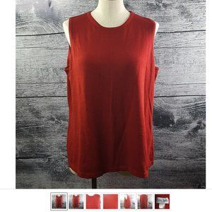 Delta Burke Collection women Tank Camisole Dark Red Knit Scoop neck